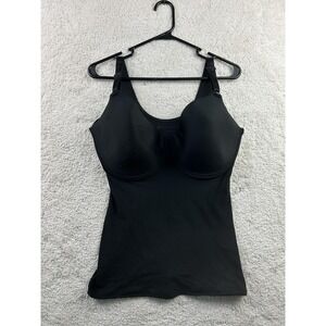 Shapeez‎ Camisole Womens Large E Black Tankee Shapewear Built In Bra Smoothing